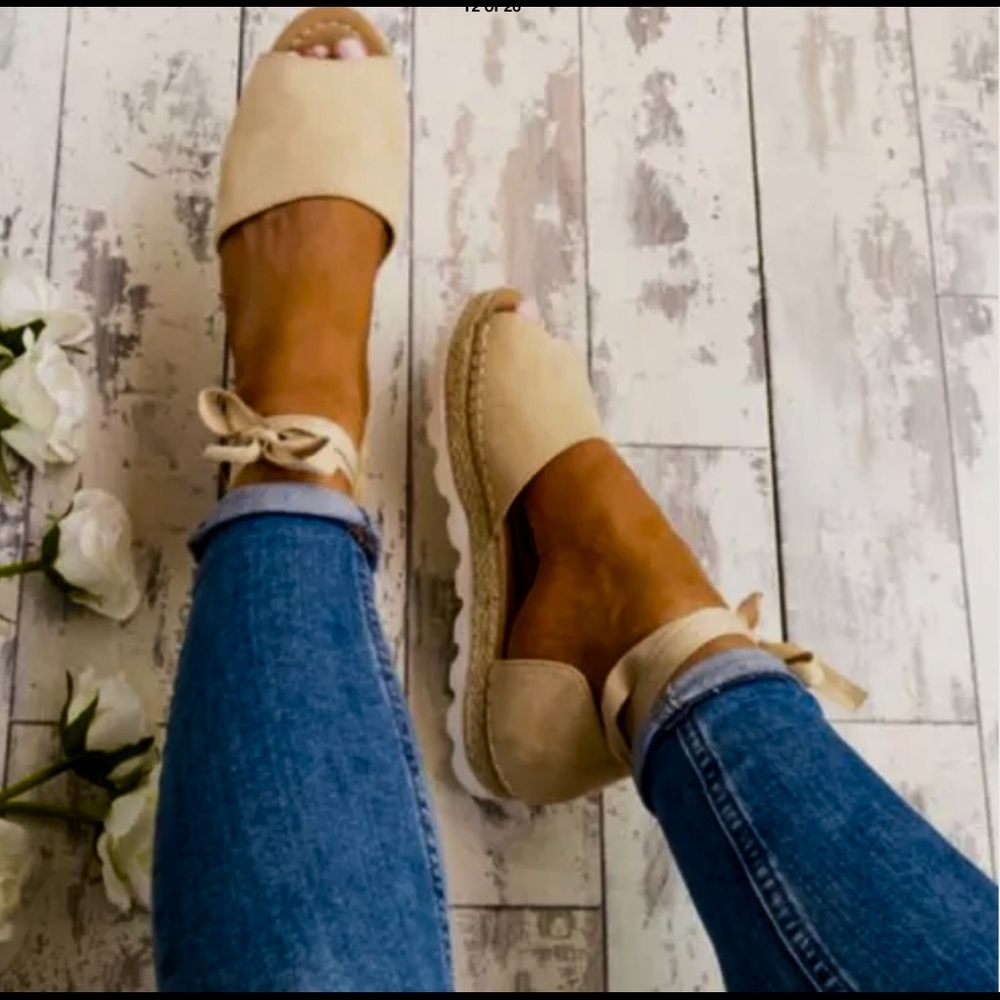 Espadrille lace up sandals